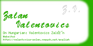 zalan valentovics business card